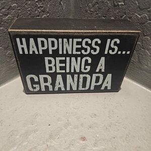 Happiness Is Being A Grandpa Wood Sign